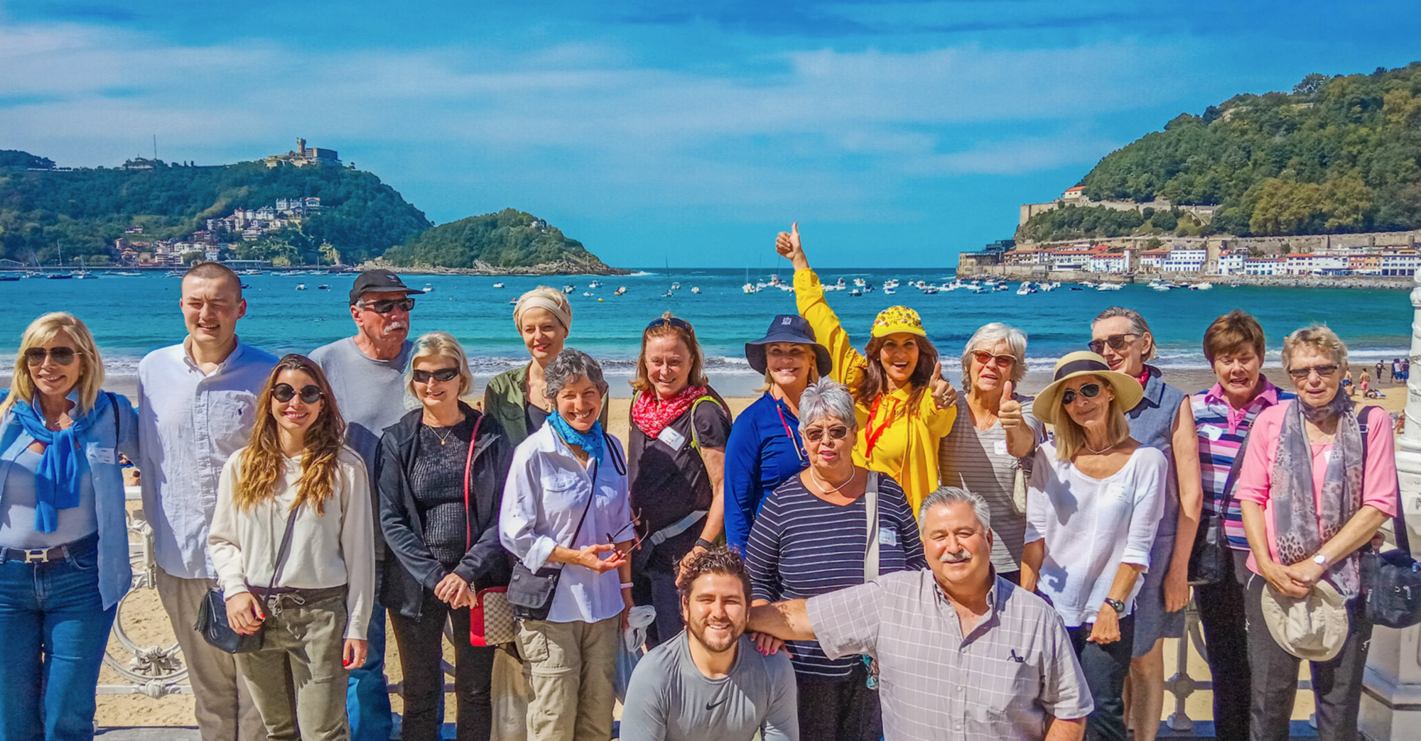 Marly Camino pilgrims overlooking the coast